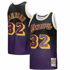 Mitchell & Ness - Magic Johnson Los Angeles Lakers 1984/85 Hardwood Classics Fadeaway Swingman Player Jersey - Purple/Black
