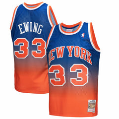 Mitchell & Ness - Patrick Ewing New York Knicks 1991/92 Hardwood Classics Fadeaway Swingman Player Jersey - Orange/Royal