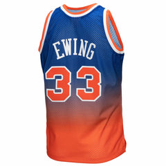 Mitchell & Ness - Patrick Ewing New York Knicks 1991/92 Hardwood Classics Fadeaway Swingman Player Jersey - Orange/Royal