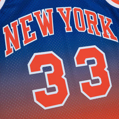 Mitchell & Ness - Patrick Ewing New York Knicks 1991/92 Hardwood Classics Fadeaway Swingman Player Jersey - Orange/Royal