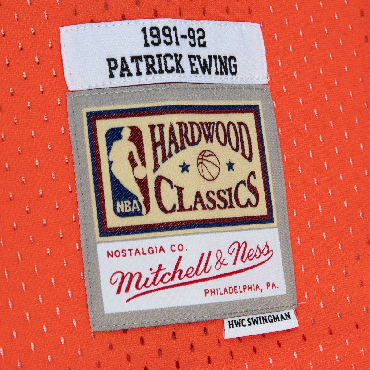 Patrick Ewing New York Knicks 1991/92 Hardwood Classics Fadeaway Swingman Player Jersey - Orange/Royal | NBA Jerseys