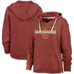 Washington Commanders '47 Women's Color Rise Kennedy Pullover V-Neck Hoodie Heathered Burgundy - 47 brand