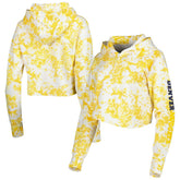 NBA - Denver Nuggets Lusso Women's Maia Tri-Blend Cropped Quarter-Zip Top - Gold/White