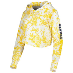 NBA - Denver Nuggets Lusso Women's Maia Tri-Blend Cropped Quarter-Zip Top - Gold/White
