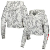 NBA - Chicago Bulls Lusso Women's Maia Tri-Blend Cropped Quarter-Zip Top - Gray/White