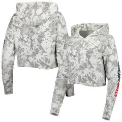NBA - Chicago Bulls Lusso Women's Maia Tri-Blend Cropped Quarter-Zip Top - Gray/White