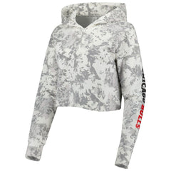 NBA - Chicago Bulls Lusso Women's Maia Tri-Blend Cropped Quarter-Zip Top - Gray/White