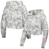 NBA - Philadelphia 76ers Lusso Women's Maia Tri-Blend Cropped Quarter-Zip Top - Gray/White