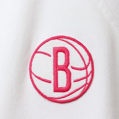 NBA - Brooklyn Nets Lusso Women's Melody Cuffed Tri-Blend Shorts - White/Pink