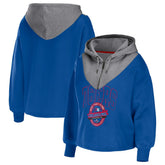 NBA - Philadelphia 76ers WEAR by Erin Andrews Women's Pieced Quarter-Zip Hoodie Jacket - Royal