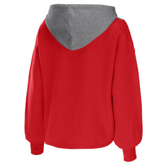 NBA - Toronto Raptors WEAR by Erin Andrews Women's Pieced Quarter-Zip Hoodie Jacket - Red