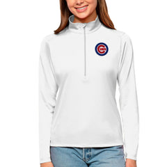 Chicago Cubs Antigua Women's Tribute Quarter-Zip Pullover Top Lifestyle