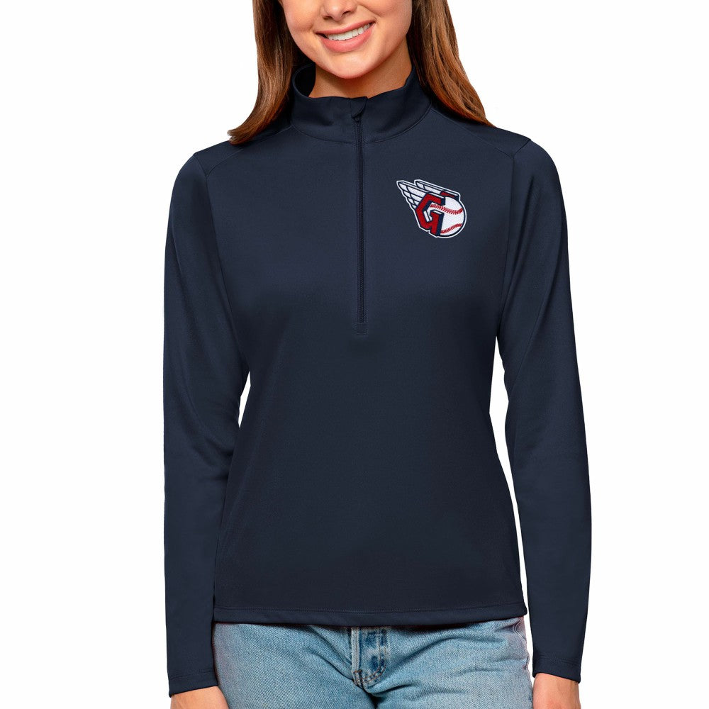 Cleveland Guardians Antigua Women's Tribute Quarter-Zip Pullover Top Clearance