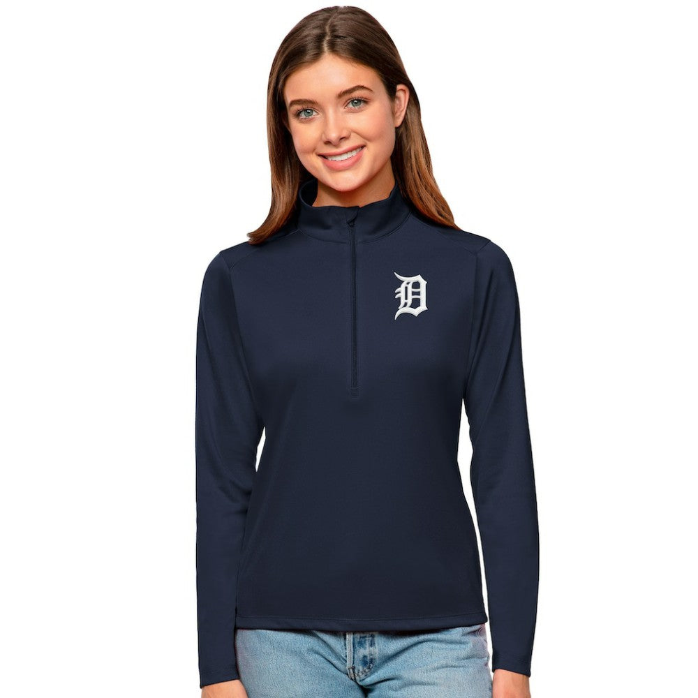 Detroit Tigers Antigua Women's Tribute Quarter-Zip Pullover Top Online
