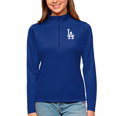 Los Angeles Dodgers Antigua Women's Tribute Quarter-Zip Pullover Top discount