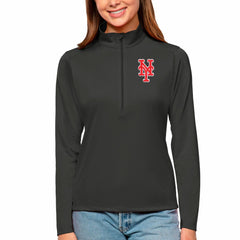 New York Mets Antigua Women's Tribute Quarter-Zip Pullover Top for sale