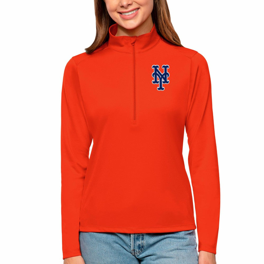 New York Mets Antigua Women's Tribute Quarter-Zip Pullover Top for sale