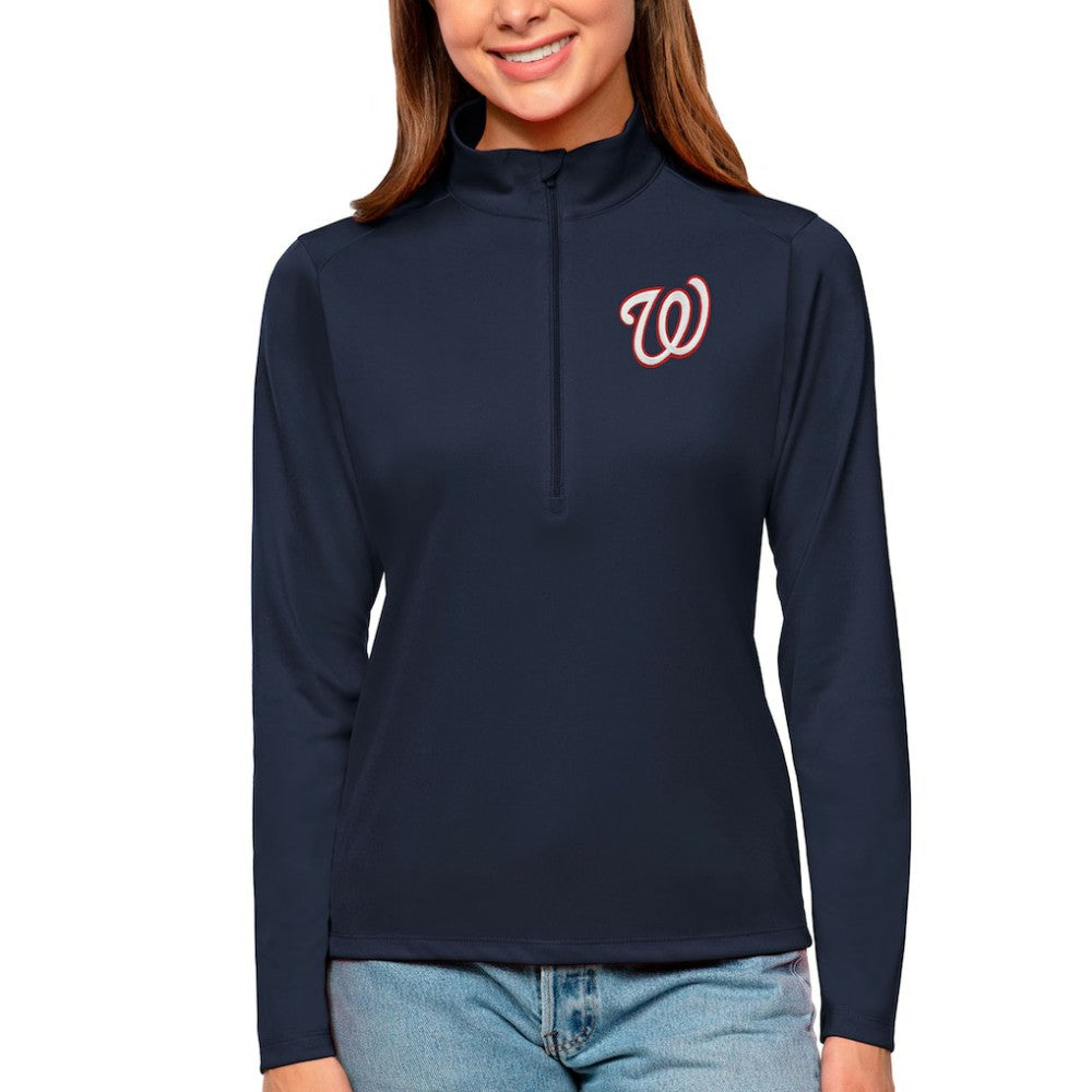 Washington Nationals Antigua Women's Tribute Quarter-Zip Pullover Top Near Me
