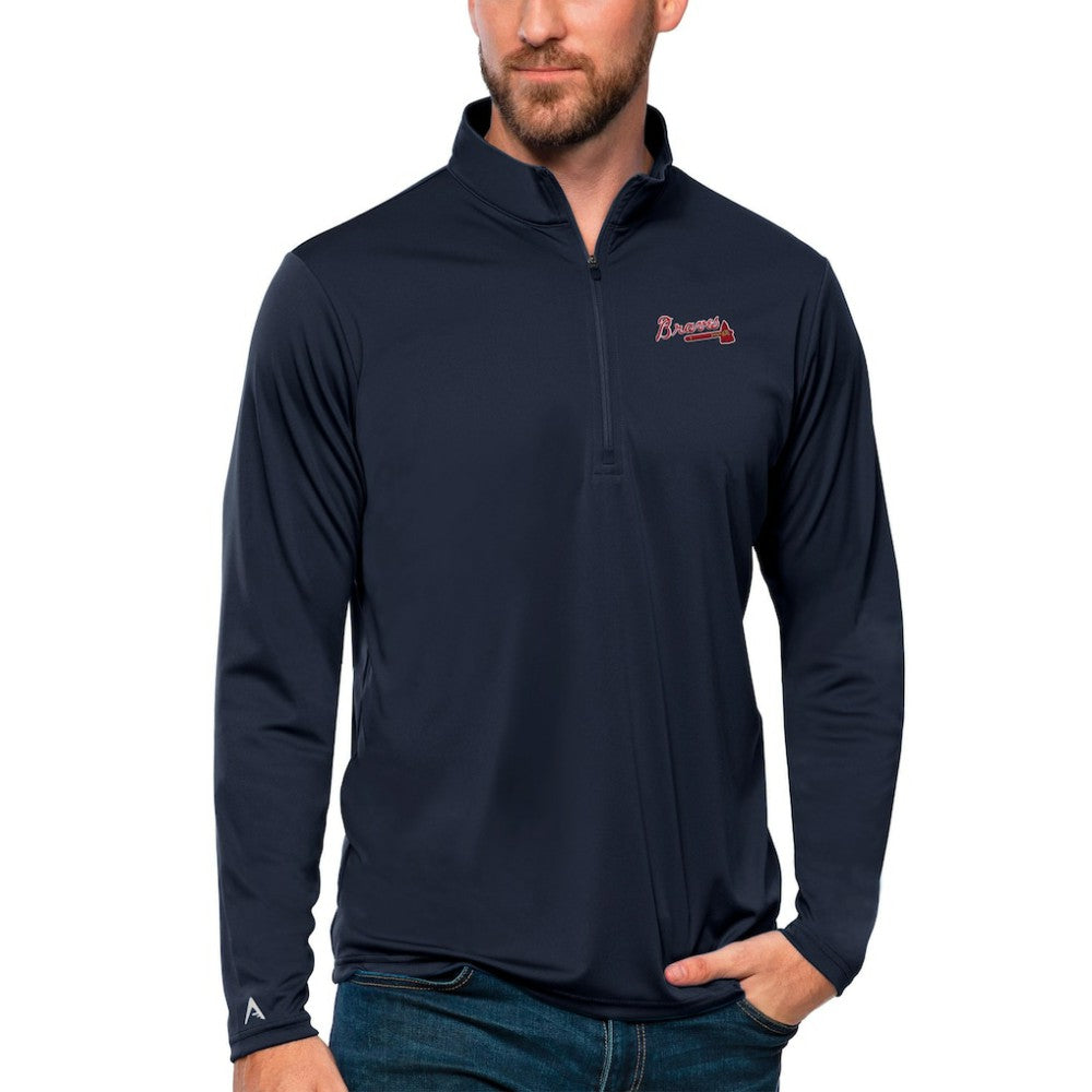 Atlanta Braves Antigua Tribute Quarter-Zip Pullover Top for sale
