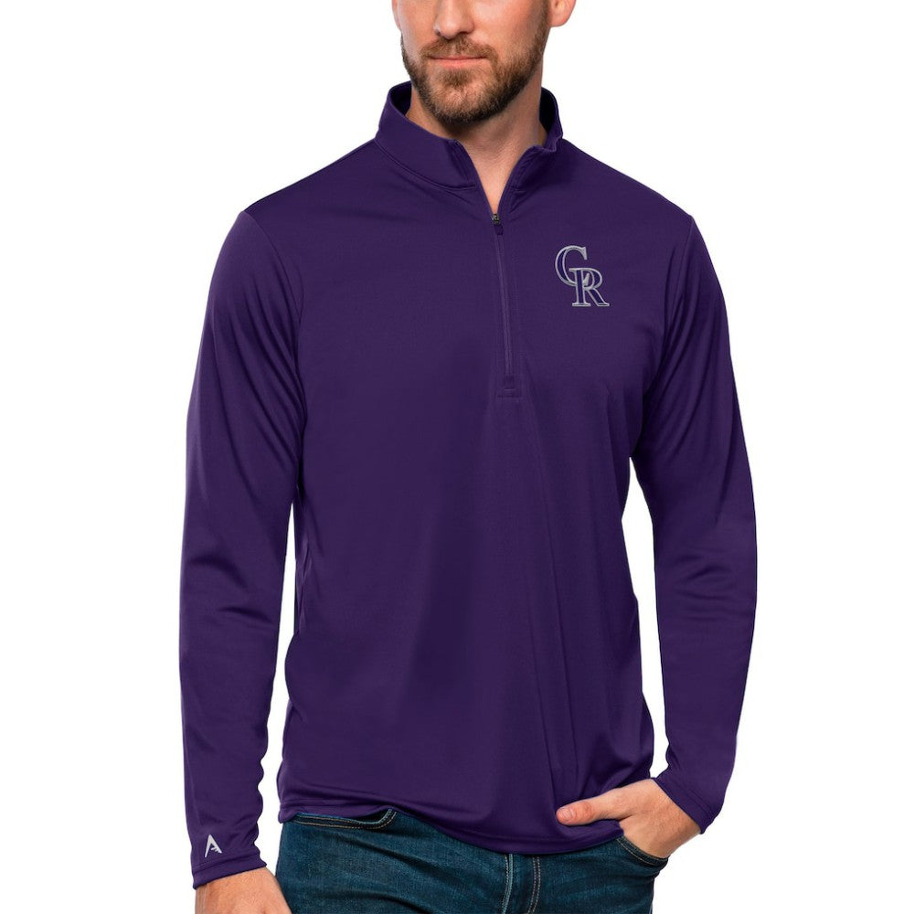 Colorado Rockies Antigua Tribute Quarter-Zip Pullover Top Clearance