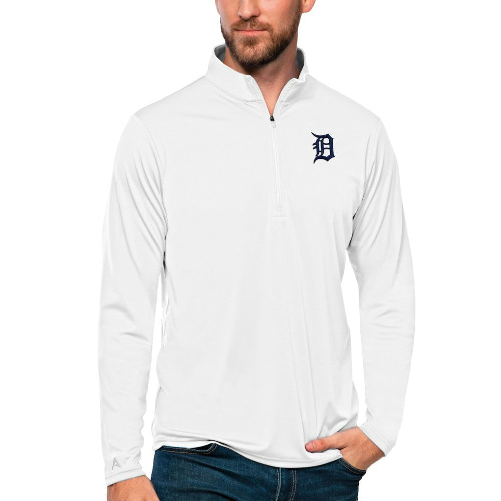 Detroit Tigers Antigua Tribute Quarter-Zip Pullover Top Lifestyle