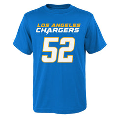 Khalil Mack Los Angeles Chargers Youth Mainliner Player Name & Number T-Shirt Powder Blue - NFL