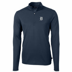 Detroit Tigers Cutter & Buck Big & Tall Virtue Eco Pique Quarter-Zip Pullover Jacket for sale