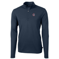 Chicago Cubs Cutter & Buck Big & Tall Virtue Eco Pique Quarter-Zip Pullover Jacket Lifestyle