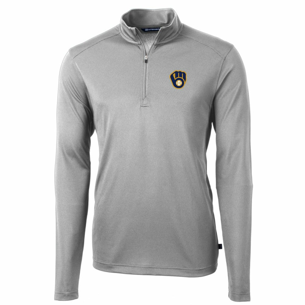 Milwaukee Brewers Cutter & Buck Big & Tall Virtue Eco Pique Quarter-Zip Pullover Jacket Near Me