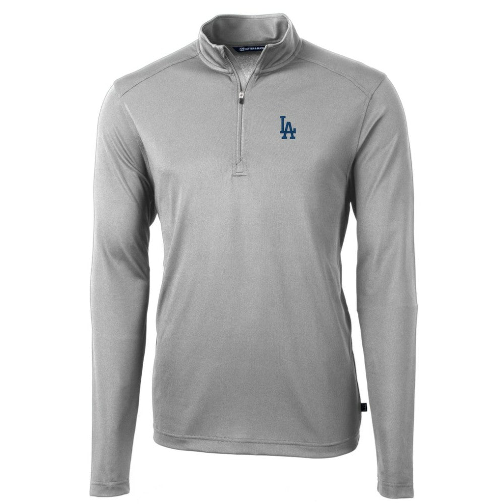 Los Angeles Dodgers Cutter & Buck Big & Tall Virtue Eco Pique Quarter-Zip Pullover Jacket Lifestyle