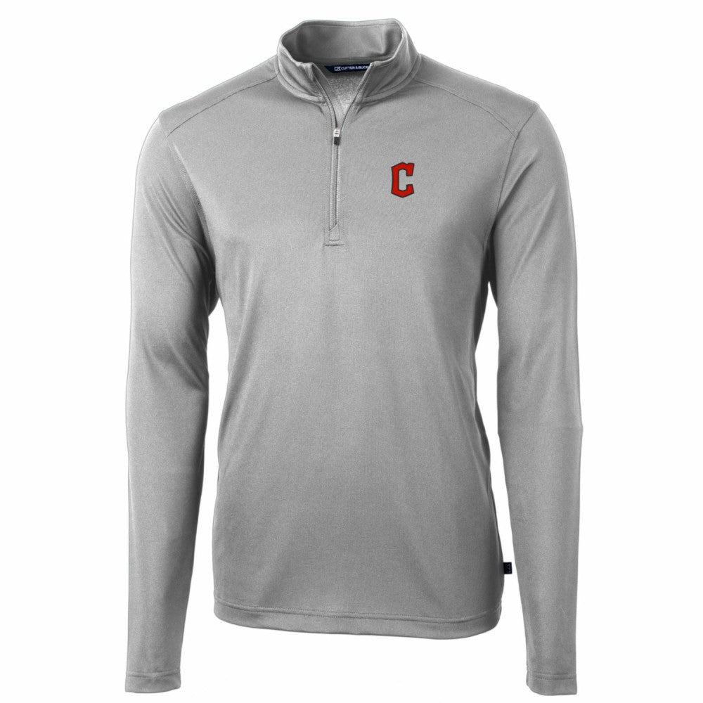 Cleveland Guardians Cutter & Buck Big & Tall Virtue Eco Pique Quarter-Zip Pullover Jacket Sale