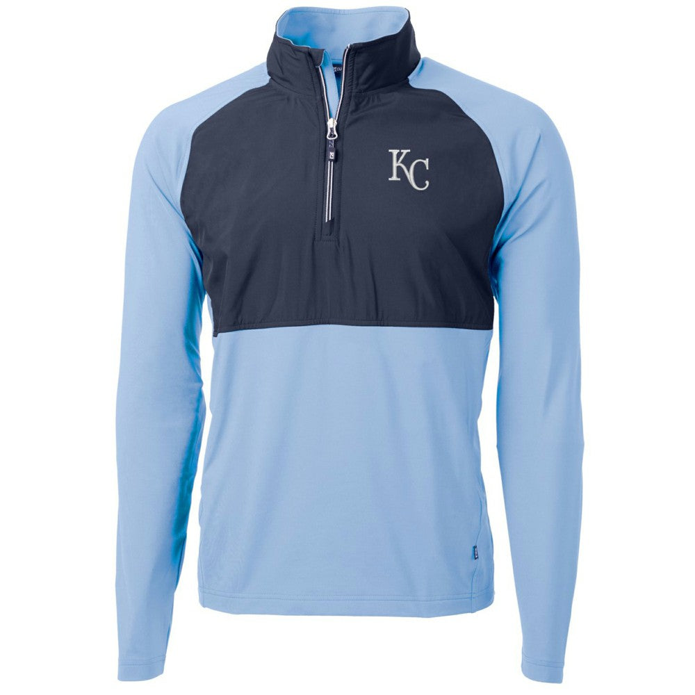 Kansas City Royals Cutter & Buck Adapt Eco Knit Hybrid Recycled Quarter-Zip Pullover Jacket Clearance