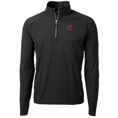 Cincinnati Reds Cutter & Buck Adapt Eco Knit Hybrid Recycled Quarter-Zip Pullover Jacket Clearance