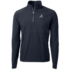 Atlanta Braves Cutter & Buck Adapt Eco Knit Hybrid Recycled Quarter-Zip Pullover Jacket On Sale