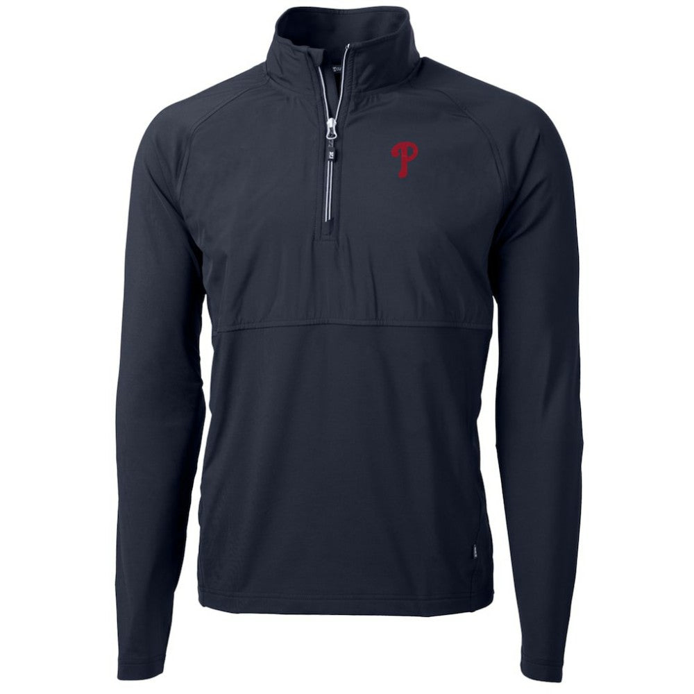 Philadelphia Phillies Cutter & Buck Adapt Eco Knit Hybrid Recycled Quarter-Zip Pullover Jacket Lifestyle