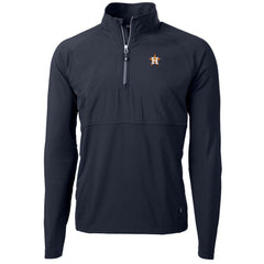 Houston Astros Cutter & Buck Adapt Eco Knit Hybrid Recycled Quarter-Zip Pullover Jacket On Sale