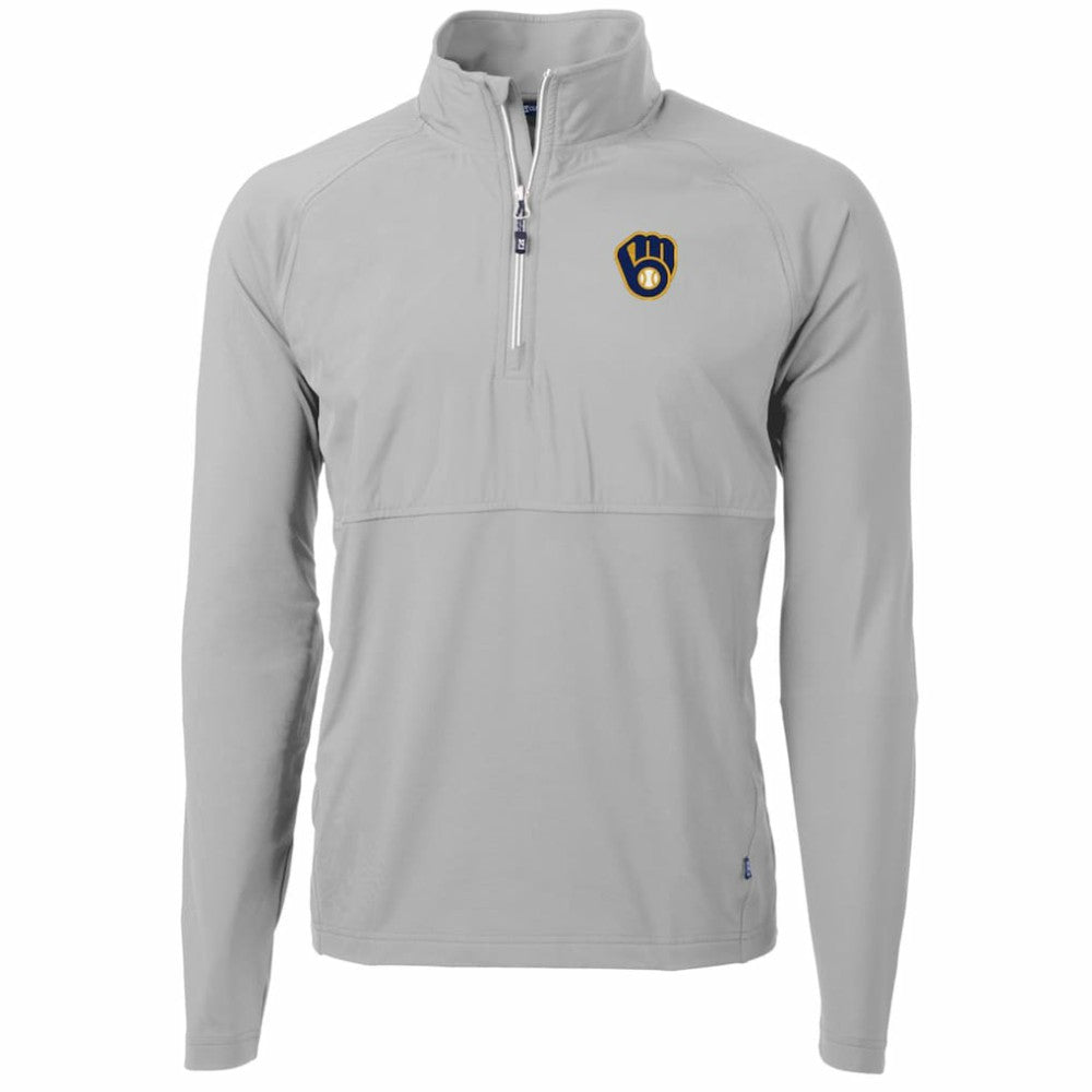 Milwaukee Brewers Cutter & Buck Adapt Eco Knit Hybrid Recycled Quarter-Zip Pullover Jacket Near Me