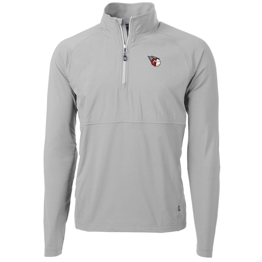 Cleveland Guardians Cutter & Buck Adapt Eco Knit Hybrid Recycled Quarter-Zip Pullover Jacket for sale