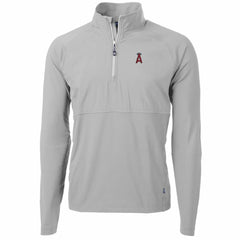 Los Angeles Angels Cutter & Buck Adapt Eco Knit Hybrid Recycled Quarter-Zip Pullover Jacket Sale