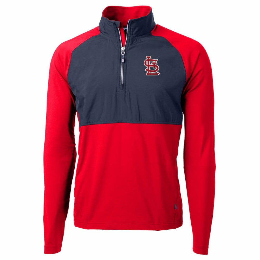 St. Louis Cardinals Cutter & Buck Adapt Eco Knit Hybrid Recycled Quarter-Zip Pullover Jacket Lifestyle