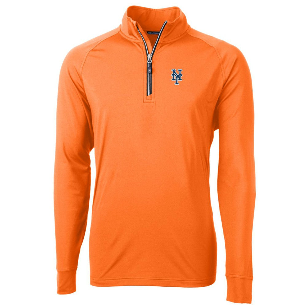 New York Mets Cutter & Buck Adapt Eco Knit Stretch Recycled Quarter-Zip Pullover Jacket On Sale