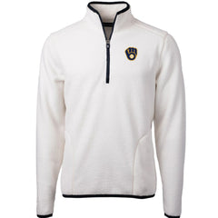 Milwaukee Brewers Cutter & Buck Cascade Eco Sherpa Fleece Quarter-Zip Pullover Jacket Sale