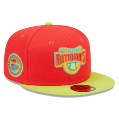 Washington Nationals New Era 2008 Inaugural Season Lava Highlighter Combo 59FIFTY Fitted Hat Lifestyle