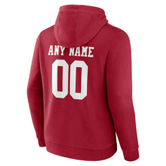 San Francisco 49ers Team Authentic Personalized Name & Number Pullover Hoodie Scarlet - NFL