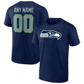 Seattle Seahawks Team Authentic Personalized Name & Number T-Shirt College Navy - NFL