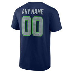 Seattle Seahawks Team Authentic Personalized Name & Number T-Shirt College Navy - NFL