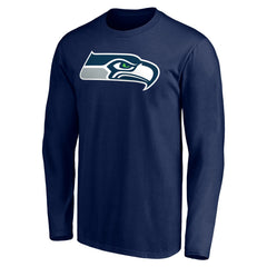Seattle Seahawks Team Authentic Personalized Name & Number Long Sleeve T-Shirt College Navy - NFL