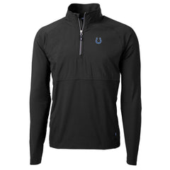 Indianapolis Colts Cutter & Buck Adapt Eco Knit Hybrid Recycled Quarter-Zip Raglan Jacket Black - NFL