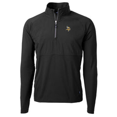 Minnesota Vikings Cutter & Buck Adapt Eco Knit Hybrid Recycled Quarter-Zip Raglan Jacket Black - NFL