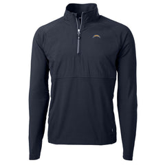 Los Angeles Chargers Cutter & Buck Adapt Eco Knit Hybrid Recycled Quarter-Zip Raglan Jacket Navy - NFL